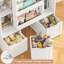 47.2"H Wood Storage Kids Bookcases  with Sliding Door and 3 Removable Drawers-1978667836