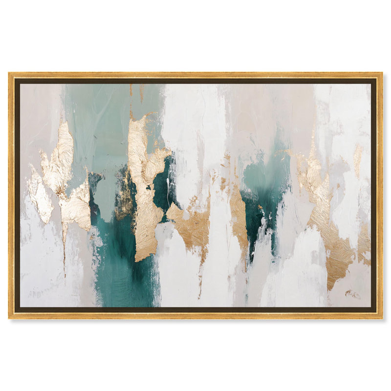 «Aurora in Motion II», art abstrait moderne par Art Remedy, Cadre doré, H 31 po x l 46 po
