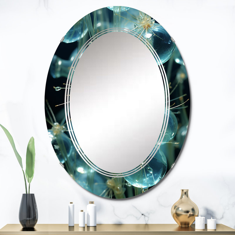 Zorya - Miroir mural moderne ovale, 36 po x 24 po