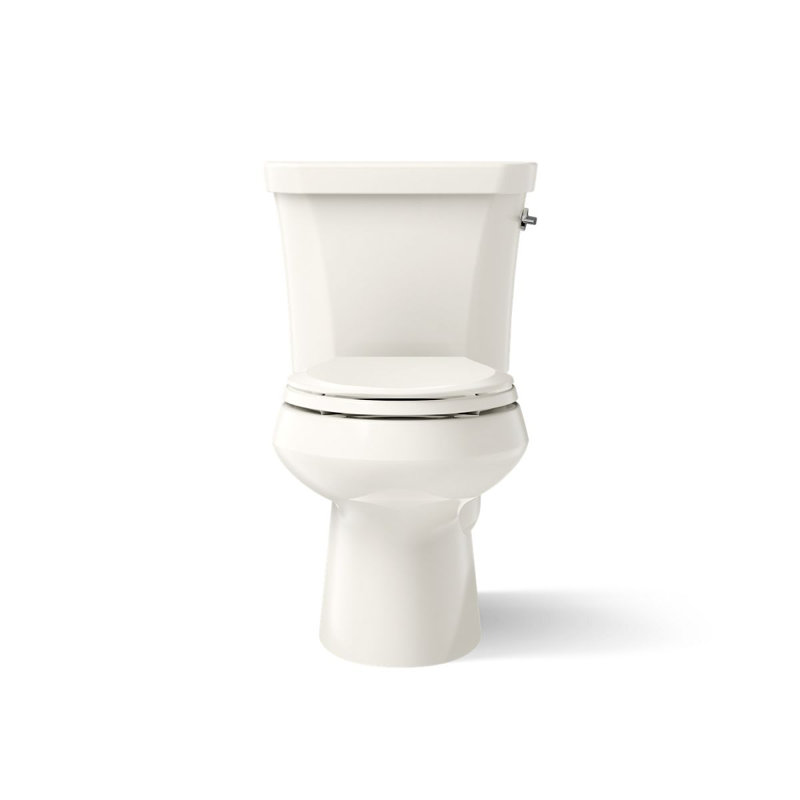 Wellworth 1.6 GPF Elongated Two-Piece Toilet (Seat Not Included), Biscuit, Right-Hand