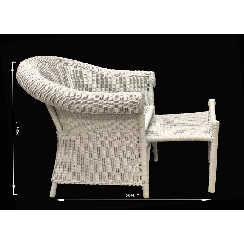 Chaise d'appoint en rotin avec repose-pieds