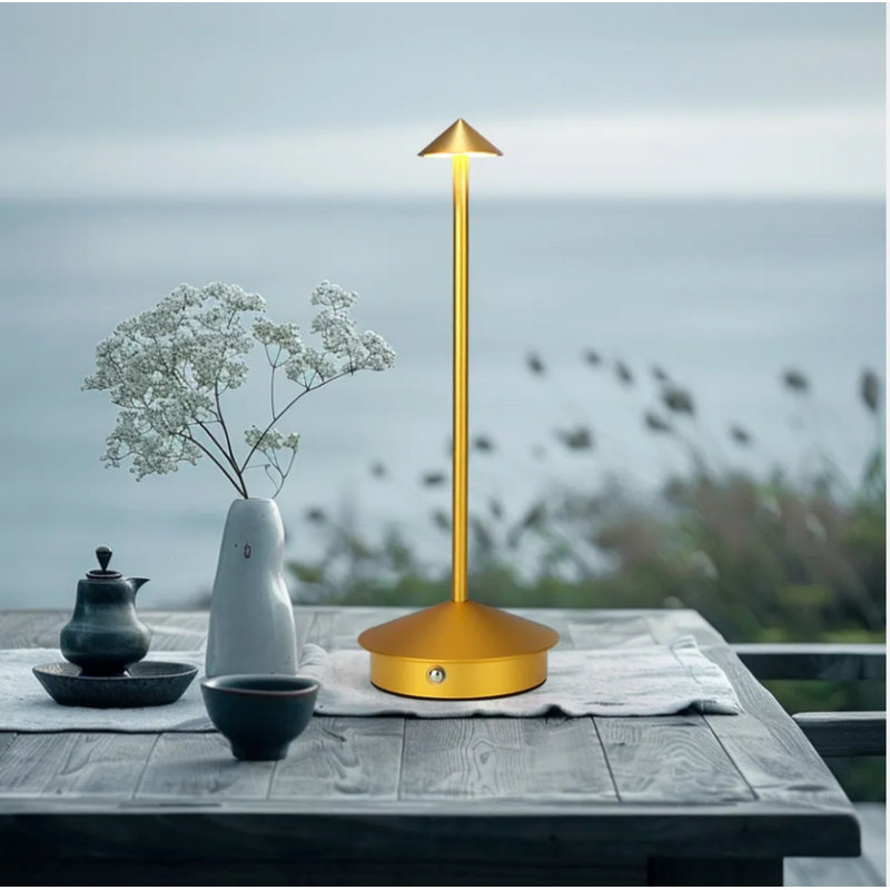  Lampe de table à DEL rechargeable Regalia | Intensité réglable, imperméable, moderne, plusieurs couleurs, Or