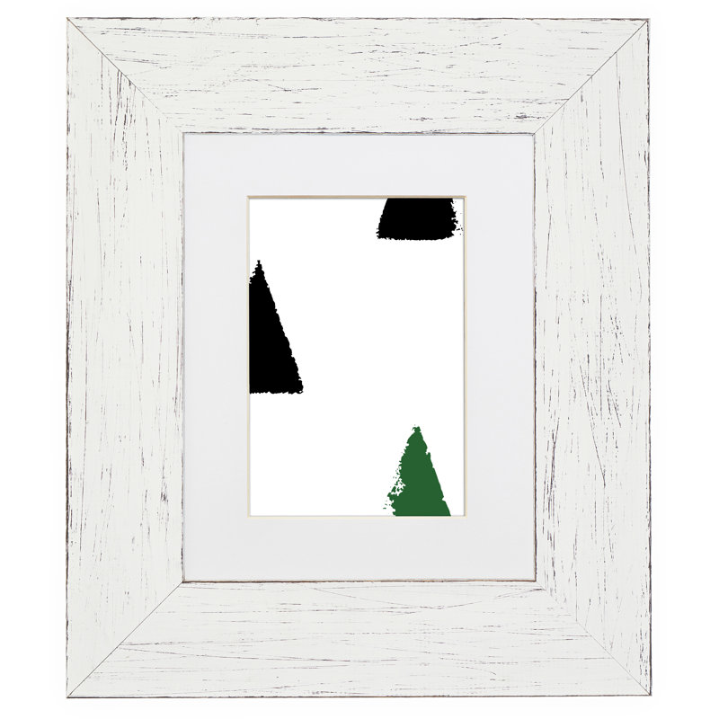 Cadre photo simple en bois, 5 po x 7 po emmêlé à 4 po x 6 po, Guimauve blanche