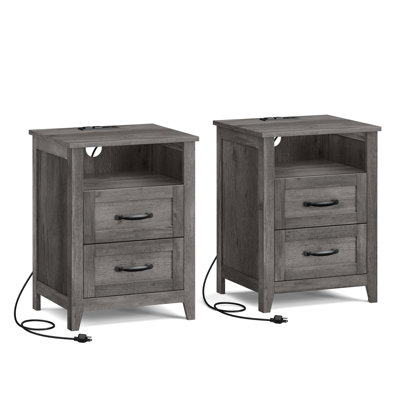 Allenside 18" W Nightstand With Charging Station