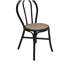 Chaises de salle à manger en rotin noir, ensemble de 2