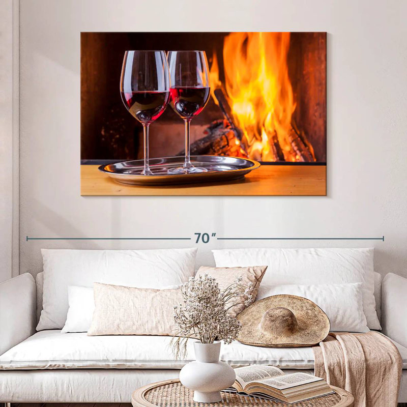Vin au coin du feu, H 32 po x l 48 po