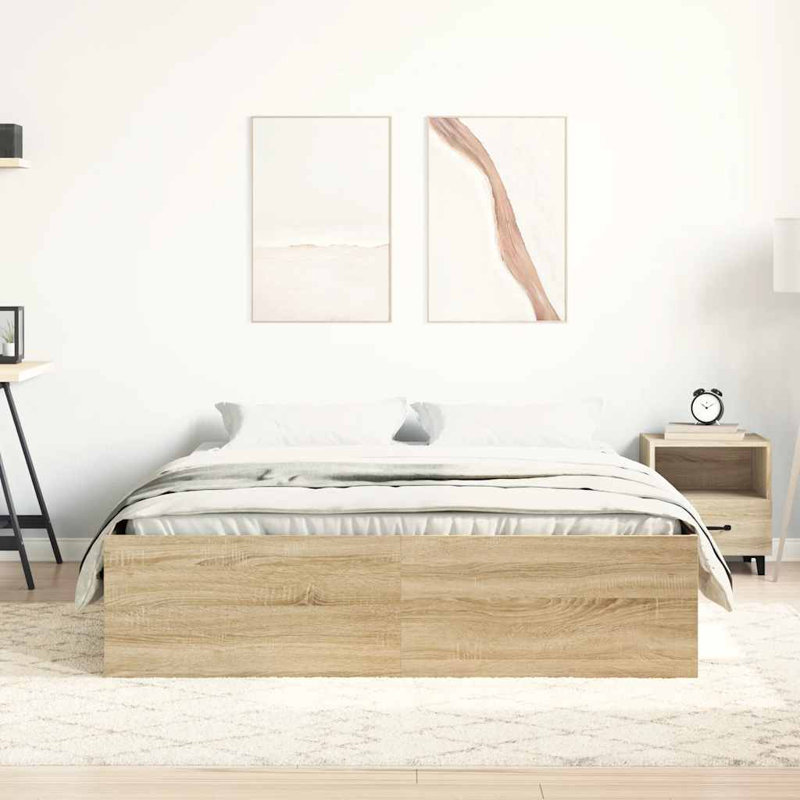 Afriani Storage Bed, Sonoma Oak, Kingsize (5')