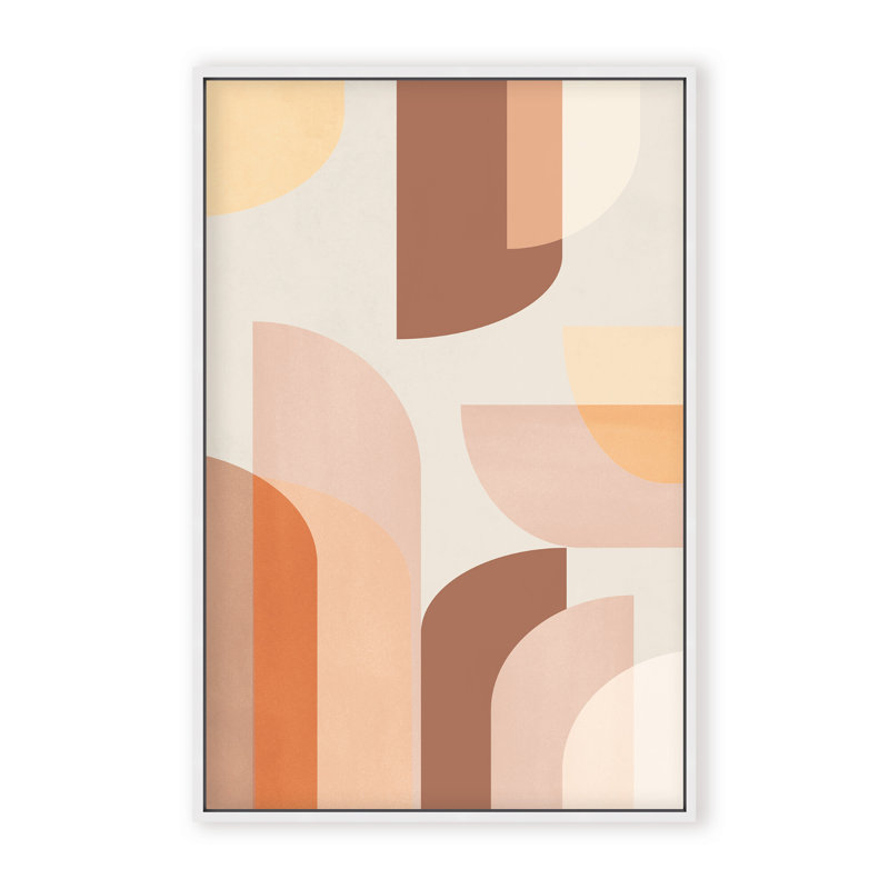 Abstract Retro Geometric by  - Picture Frame Graphic Art on Paper, 24" H x 16" W x 1.125" D, Brown, Framed Matted Print