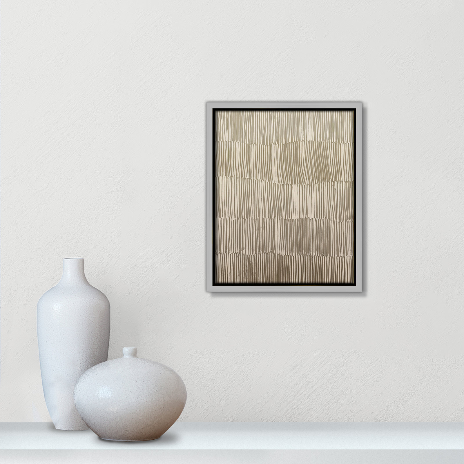 Linear Calm I Print by , 11.5" H x 9.5" W, Silver Floater