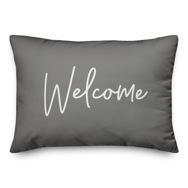 Outdoor Throw Pillow, Gray