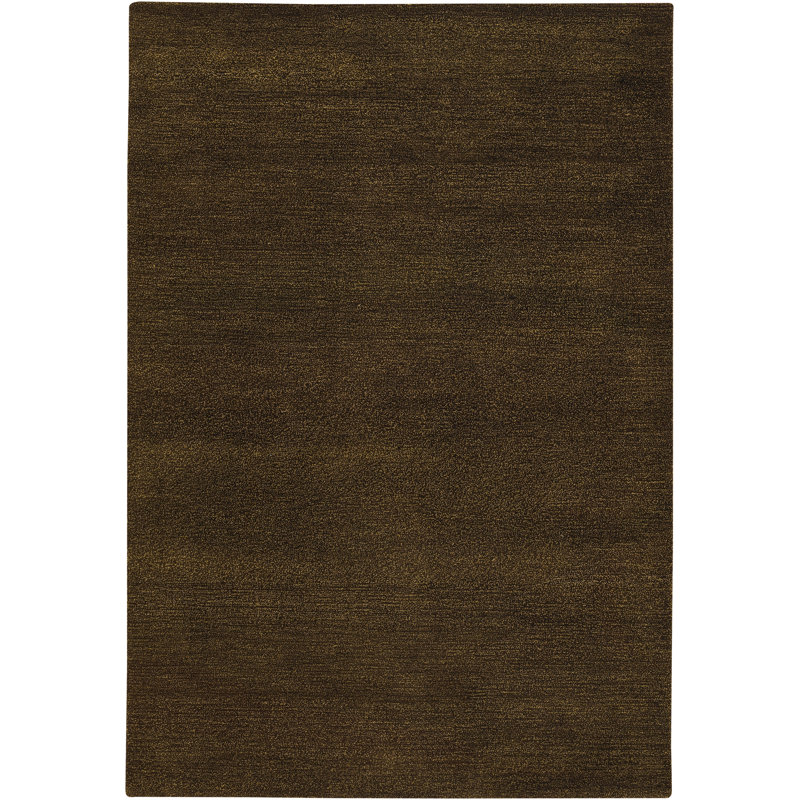 Tapis brun en soie touffeté à la main Vicki, Rectangle 2 pi x 3 pi