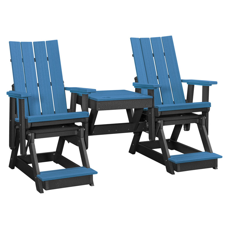 Fauteuil oscillant Brandon, Bleu marine / noir