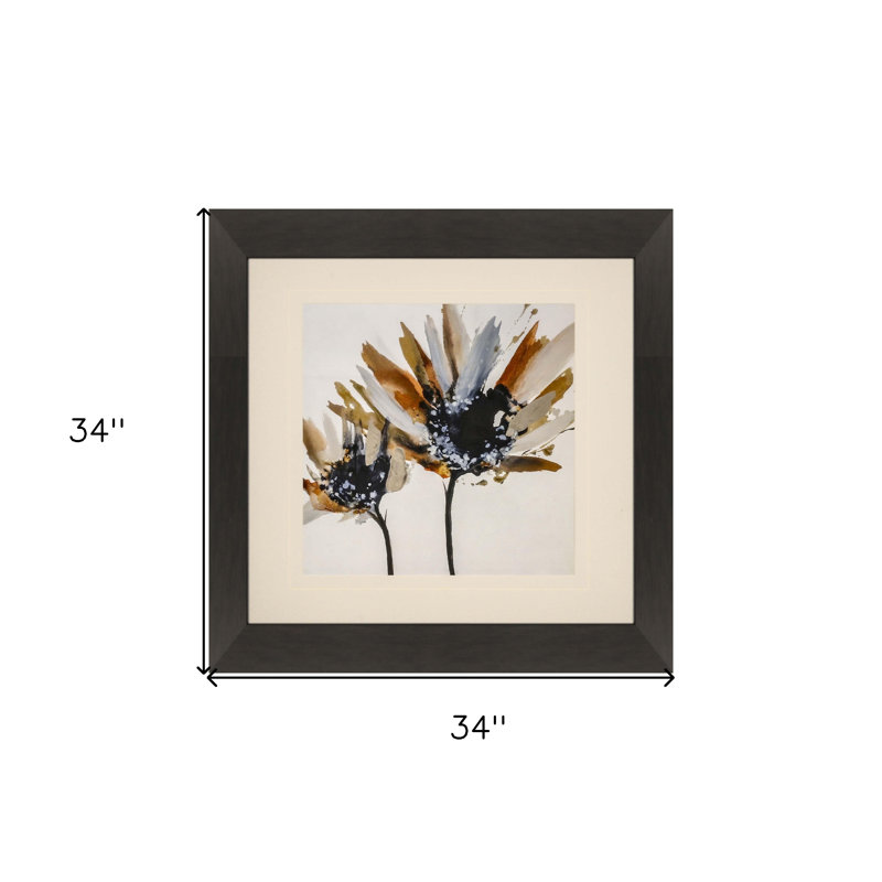 Sépia Bloom II, reproduction d'art encadrée brune