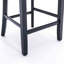 Tabourets de bar rembourrés en velours à oreilles avec décoration capitonnée et pieds en bois et garniture cloutée chromée, chaises de bar de style loisir, tabourets de bar, ensemble de 2-125536136