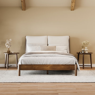 Chad Split Post Solid Wood Upholstered Bed