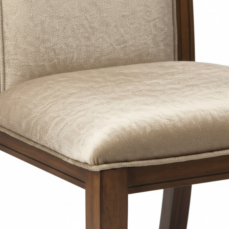 Ensemble de 2 chaises d'appoint en tissu noyer Kurimawo