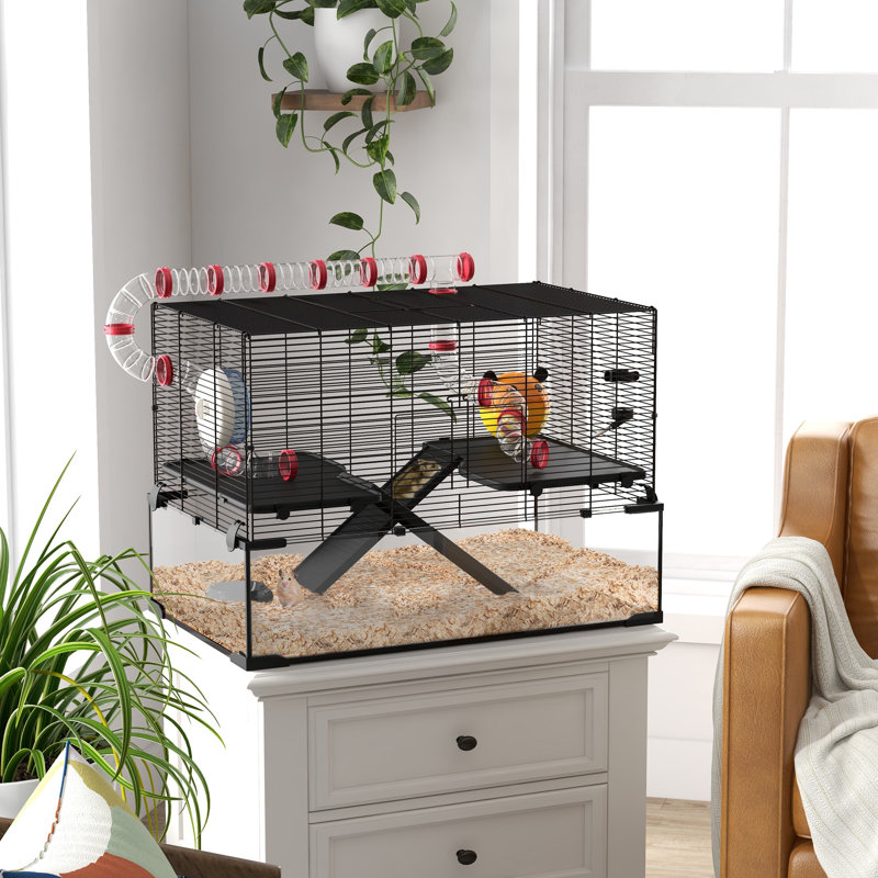Très grande cage à hamster 31 "avec tunnel tubulaire
