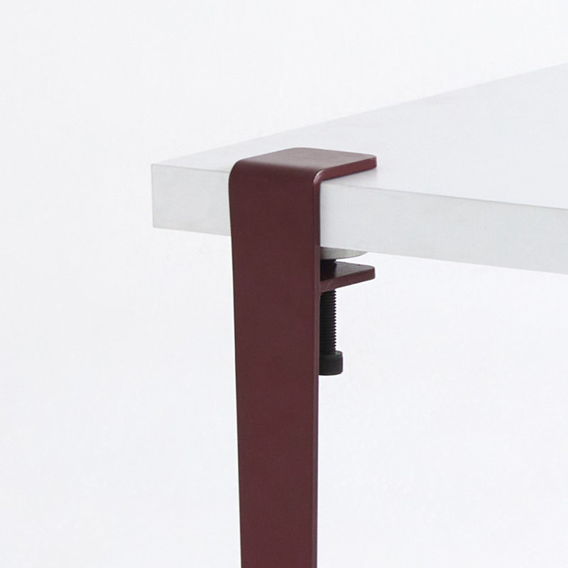 Élégante table basse avec panneau de particules recouvert de mélamine à 100%, blanc et bourgogne, 35,4 po x 17,7 po x 23,6 po | 4 pieds à pince en acier (revêtement noir électrostatique) | Plat, facile à assembler, design moderne pour le salon et le salon