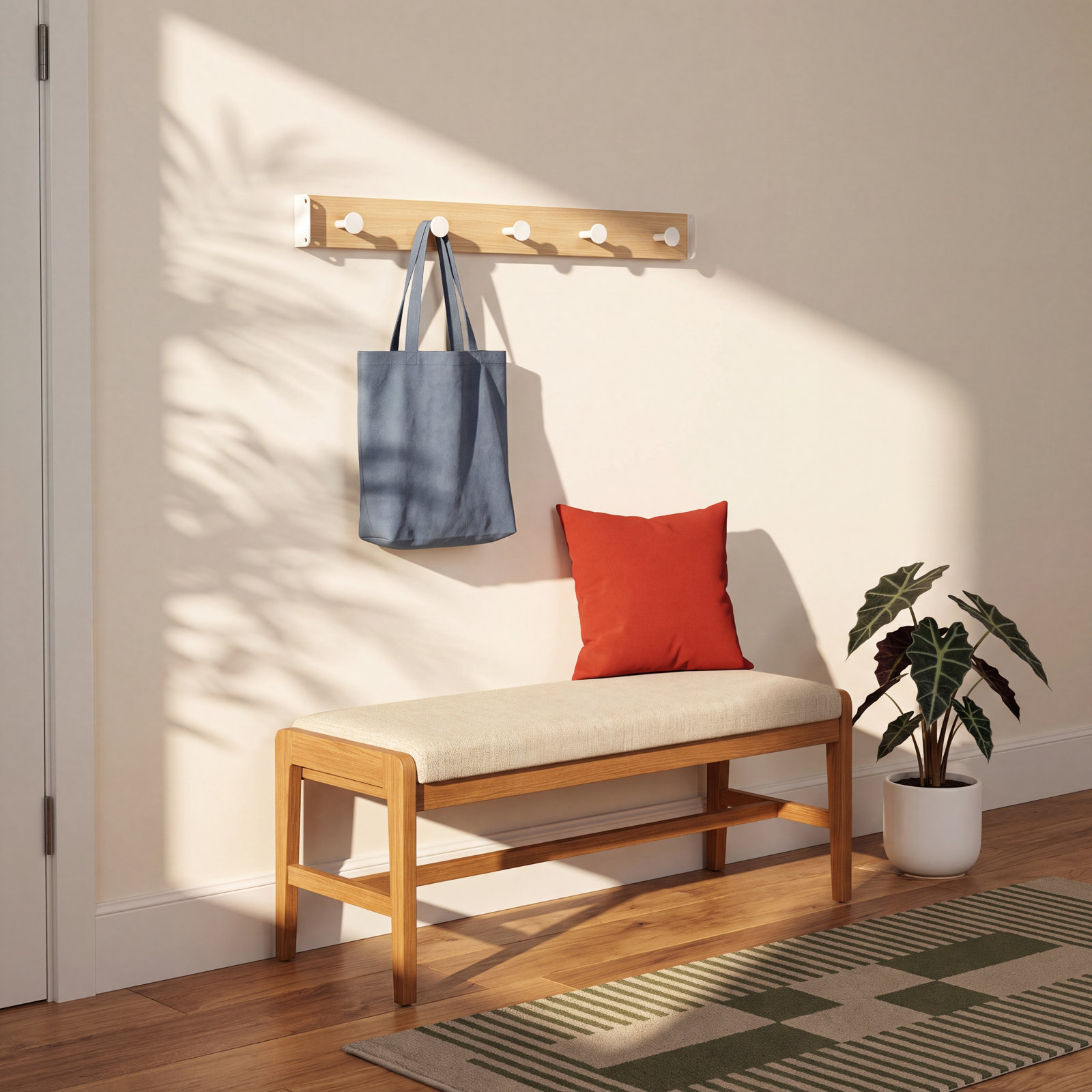 Branch Hook Rail, Natural/White