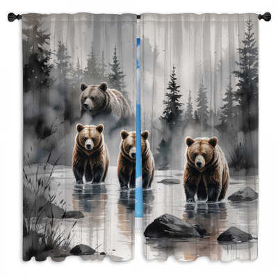 Rideaux obscurcissant Bears In Forest River