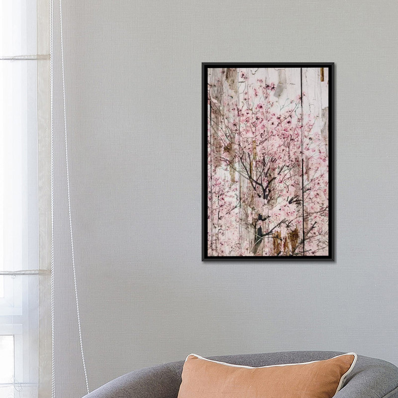 « spring florals ii », impression sur toile, H 26 po x l 18 po x P 1,5 po, Toile avec cadre noir, Pas de tapis
