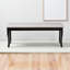 Banc Lounsford en tissu d'ameublement gris et bois brun foncé, H 18,9 po x l 47,8 po x P 16,1 po-347590446