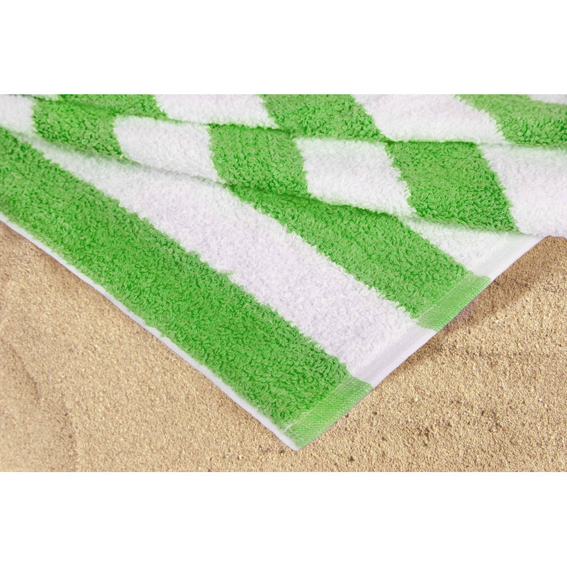 Lansdale Cotton Midweight Beach Towel, Lime Green