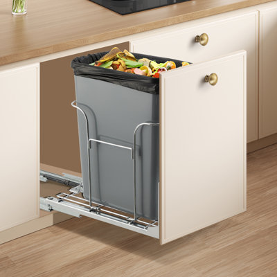 Stainless Steel Kitchen Rubbish Bin - 28.39 L