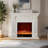 White Solid Wood Electric Fireplace