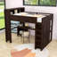 Lit mezzanine en bois avec bureau, garde-robe, charge USB et tablettes de rangement-1396242355
