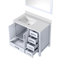 Meuble-lavabo l 36 po x P 22 po, plateau en marbre de culture décalé à gauche et miroir de 34 po-1925464433