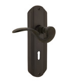 Deco Plate Privacy (Bed & Bath) with Decorative Keyhole and Manor Lever
