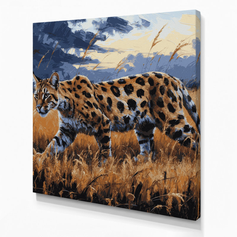 Art animalier sur toile brun, H 12 po x l 12 po