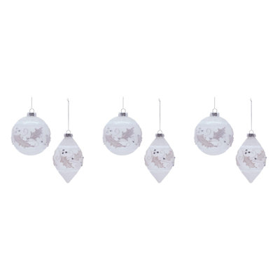 Glass Holiday Ornaments (Set of 6)