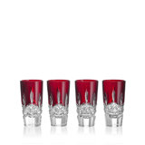 Waterford Lismore Red Shot Glass 1.5oz, Set of 4
