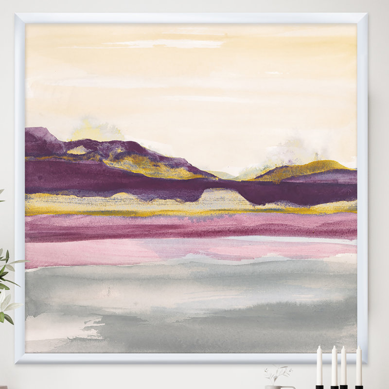 « painted landscape or landscape landscape ii », reproduction d’image sur toile, H 16 po x l 16 po x P 1 po, Cadre blanc