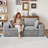Compression Sofas, 71 Inch Grey Corduroy Modular Modern Couch For Home