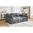 Modern, U-Shaped, Sectional , Movable , Ports, Phone Holder, Lumbar Pillows, Living Room, Grey, Chenille Upholstery, Modular Design Multi-Functional 85.4" With Built-In Charging, And Three Ergonomic-261839651