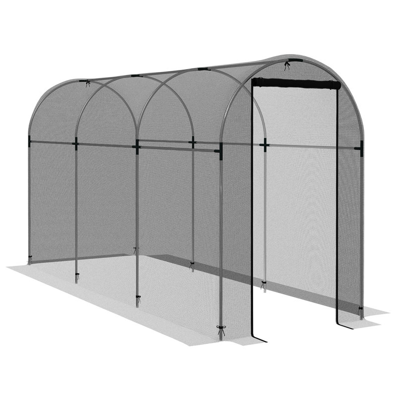Black Steel 4' x 4' Curved Roof Plant Protection Tent