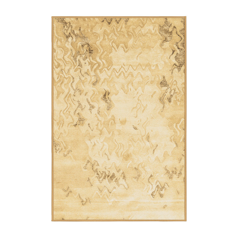 Tapis contemporains brun lavable à la machine 2589, Rectangle 8 pi x 10 pi