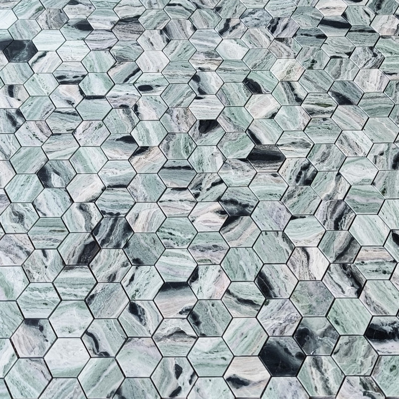 10 in. x 12 in. Honeycomb Honed Marble Tile