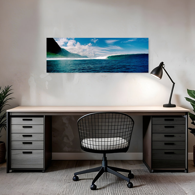 Vagues dans la mer, Molokai, Hawaï, paysage contemporain abstrait, art mural, H 36 po x l 12 po