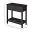 Table de bout étroite avec rangement rabattable et tablette inférieure, table d'appoint en bois aggloméré foncé HOMcom
