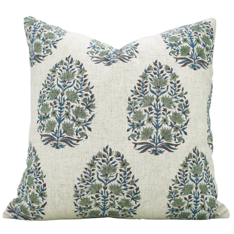 Coussin décoratif en lin viscoélastique gris fait à la main Fabividine Kumud, Grey, H 12 po x l 20 po, Rectangular