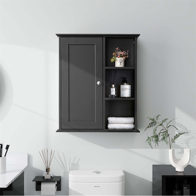 Armoire de salle de bain murale améliorée avec charnières à fermeture douce et rangement polyvalent, parfait pour organiser vos essentiels et économiser de l'espace
