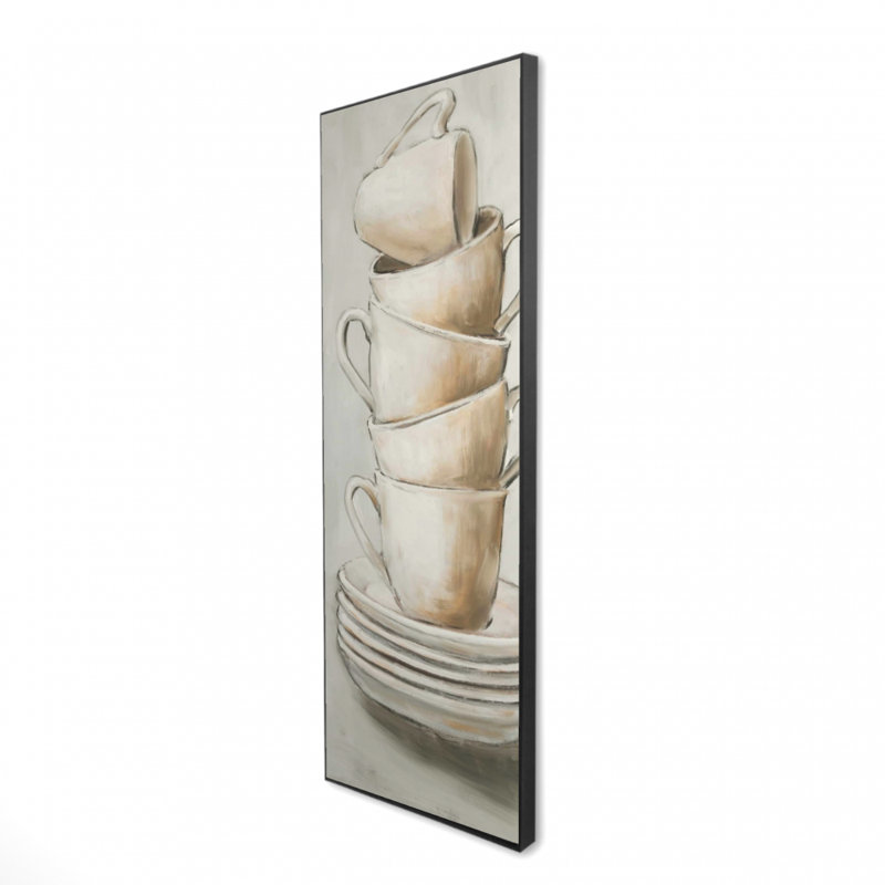 «Stacked Cups» sur toile, H 48 po x l 16 po