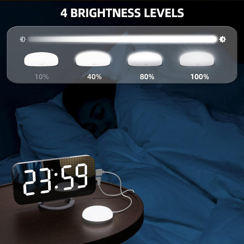Gladwyn Electric Tabletop Clock, White