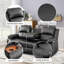 Ensemble de salon inclinable en cuir 3 pièces Vegan-87795502