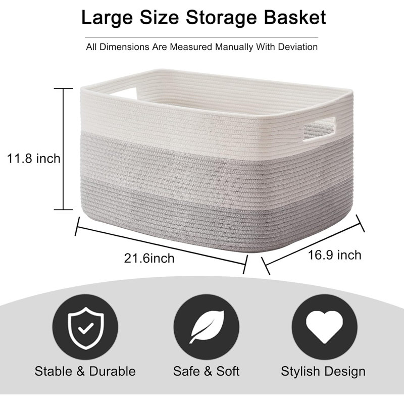 Dovecove Fabric Decorative Basket, 71, Grey