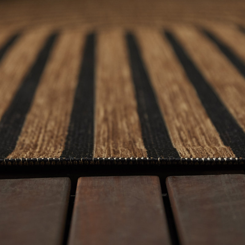 Tapis noir / brun à tissage plat Sophia, Rectangle 5 pi 3 po x 7 pi